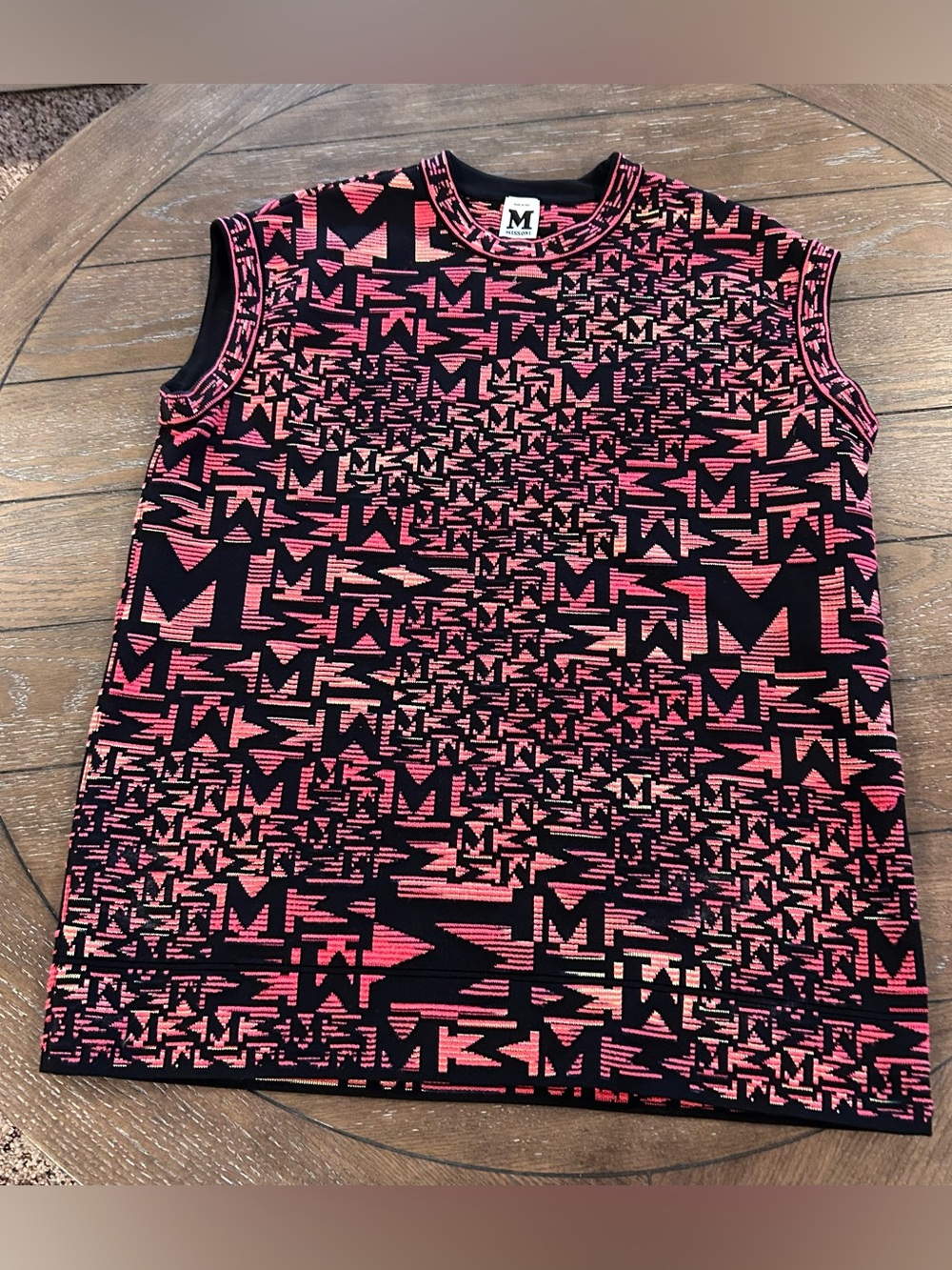 Missoni Monogram Print Sleeveless Knit Top